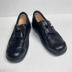 Apex Black Leather Conform Double Strap Casual Shoes Men's Size 9 Wide